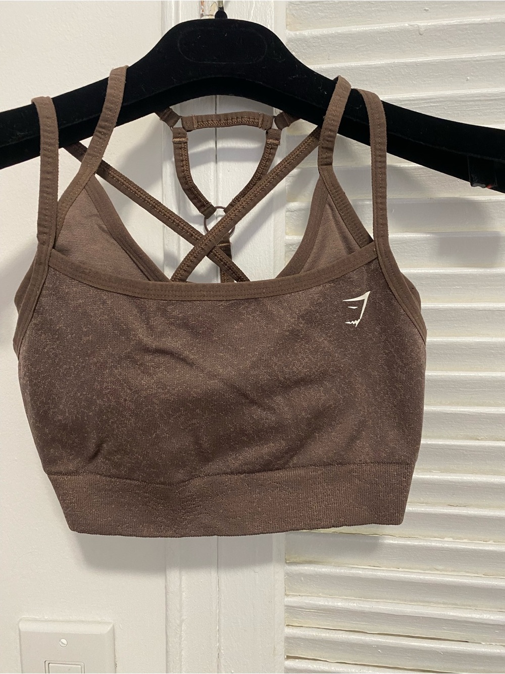Gymshark Chocolate Brown Strappy Seamless Sports Bra